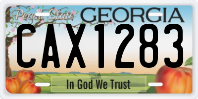 GA license plate CAX1283