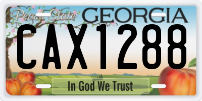 GA license plate CAX1288