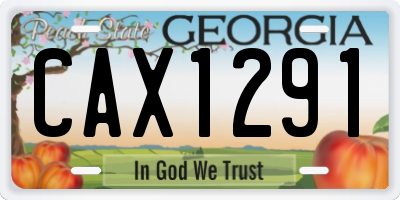 GA license plate CAX1291