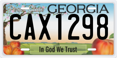 GA license plate CAX1298