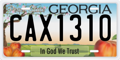 GA license plate CAX1310