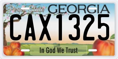 GA license plate CAX1325