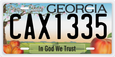 GA license plate CAX1335