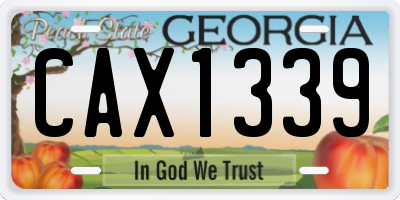 GA license plate CAX1339