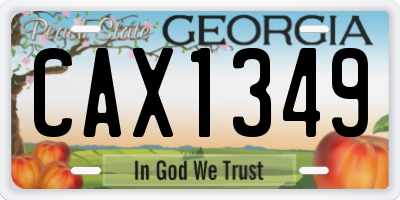 GA license plate CAX1349
