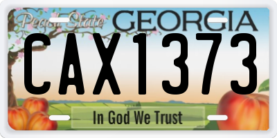 GA license plate CAX1373