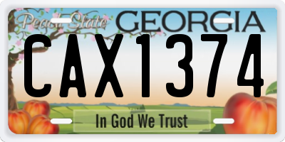 GA license plate CAX1374