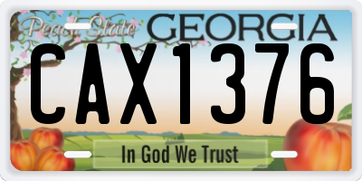 GA license plate CAX1376