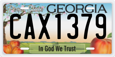 GA license plate CAX1379