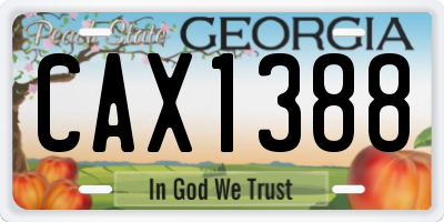 GA license plate CAX1388