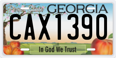 GA license plate CAX1390