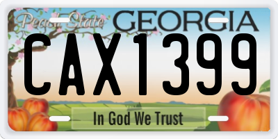 GA license plate CAX1399