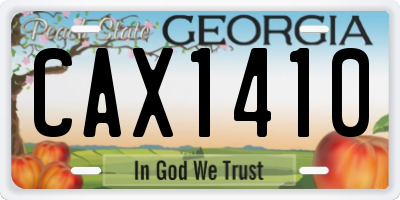 GA license plate CAX1410