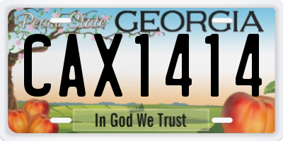 GA license plate CAX1414