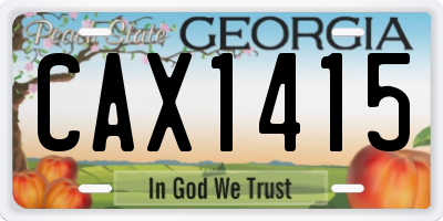 GA license plate CAX1415