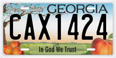 GA license plate CAX1424