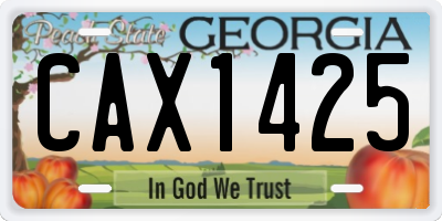 GA license plate CAX1425