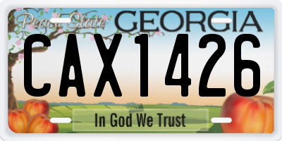 GA license plate CAX1426