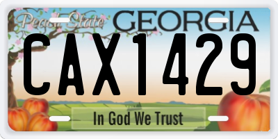 GA license plate CAX1429