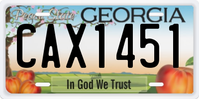 GA license plate CAX1451