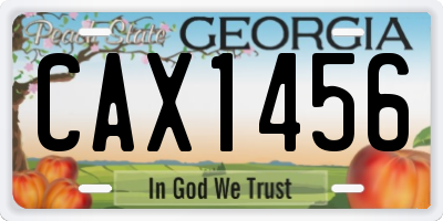 GA license plate CAX1456