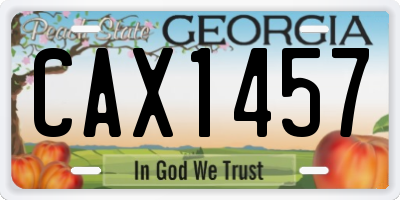 GA license plate CAX1457