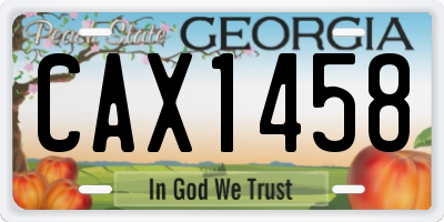 GA license plate CAX1458