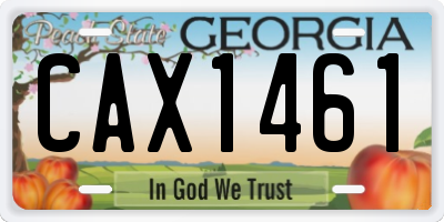 GA license plate CAX1461