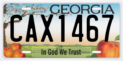 GA license plate CAX1467