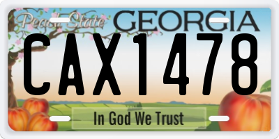GA license plate CAX1478