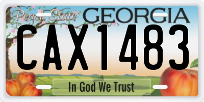 GA license plate CAX1483