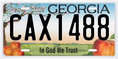 GA license plate CAX1488