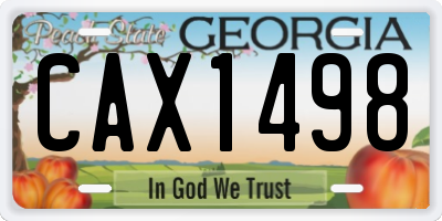 GA license plate CAX1498
