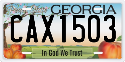 GA license plate CAX1503
