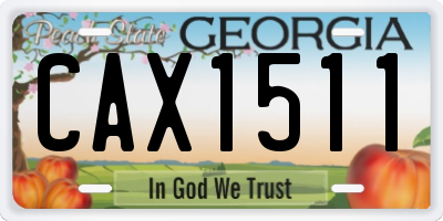 GA license plate CAX1511