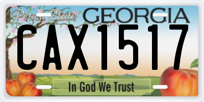 GA license plate CAX1517