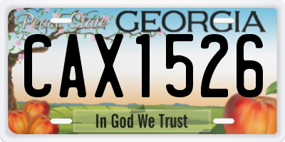 GA license plate CAX1526