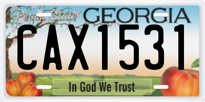 GA license plate CAX1531