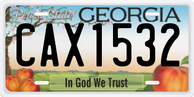 GA license plate CAX1532