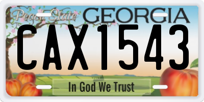 GA license plate CAX1543