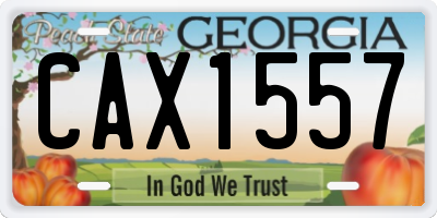 GA license plate CAX1557