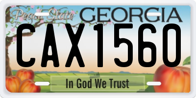 GA license plate CAX1560