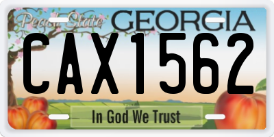 GA license plate CAX1562