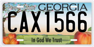 GA license plate CAX1566