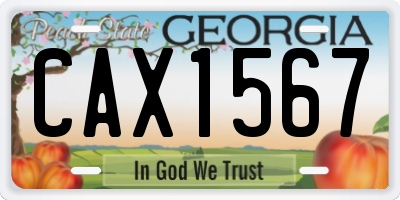 GA license plate CAX1567