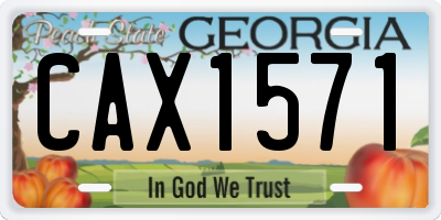 GA license plate CAX1571