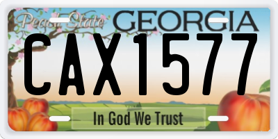 GA license plate CAX1577