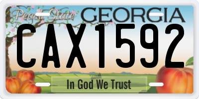 GA license plate CAX1592