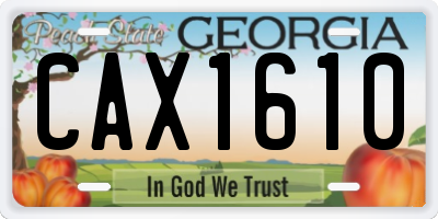 GA license plate CAX1610