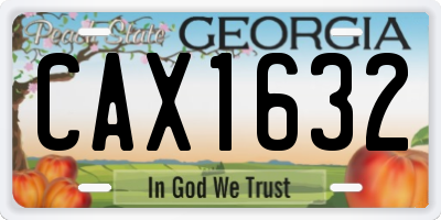 GA license plate CAX1632